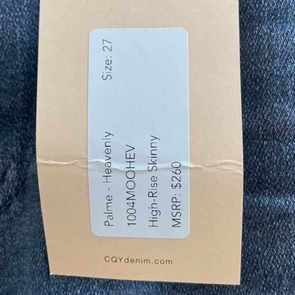 NWT CQY Palme Heavenly Gray Denim High Rise Skinny Jean - Picture 5 of 7